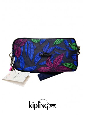 KP058*KIPLING LOWIE POUCH (ORCHID GARDEN)